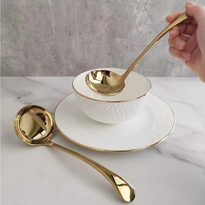 Small Ladle, Gravy Ladle, Premium 18/10 Stainless Steel Soup Sauce Ladles - Image 3