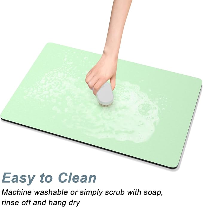 Rnivvi Coffee Mat, Hide Stain Rubber Backed Absorbent Dish Drying Pad - Image 5