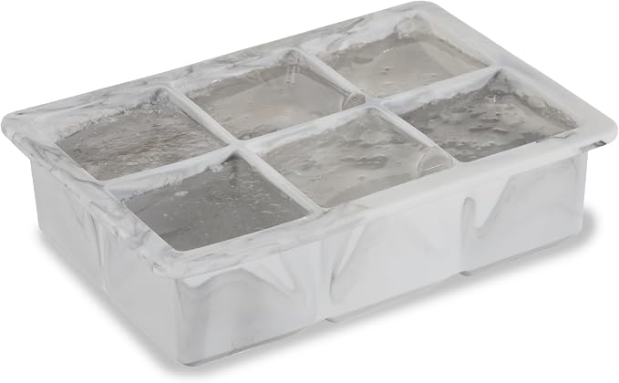 Host Ice Cube Tray with Lid, Makes 6 Large 2" Cubes, Durable Silicone Trays - Image 7