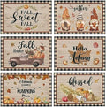 Uiifan 6 Pcs Rustic Fall Placemats, 12x18 Inch Harvest Table Mats