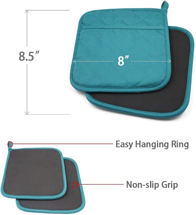 2Pcs Cotton and Neoprene Oven Pads Pot Holders - Image 2