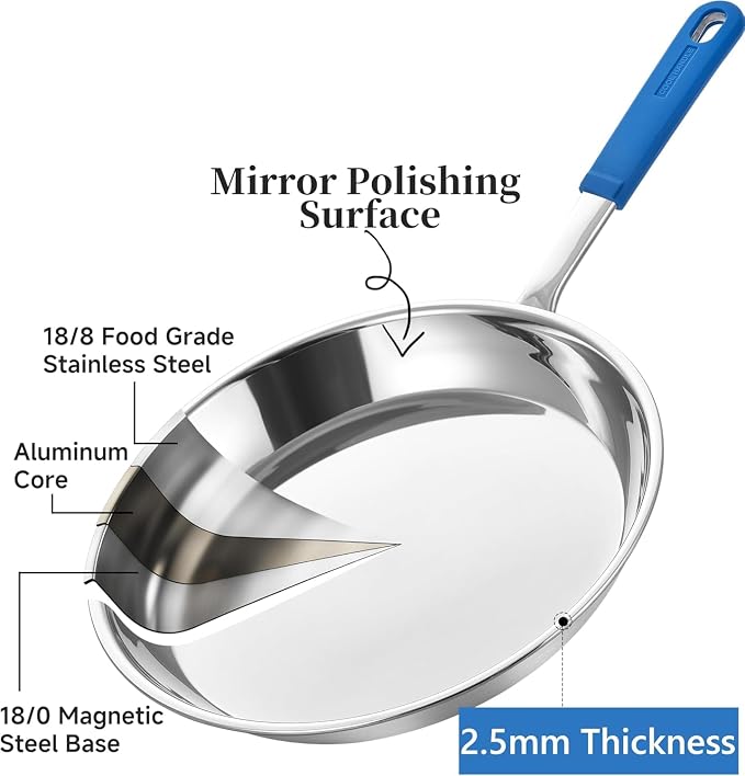 LOLIKITCH 12 In Stainless Steel Skillet - Image 2