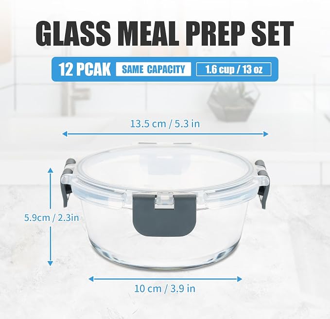 GULFLIN 12 Pack Small Glass Food Storage Containers - Image 2