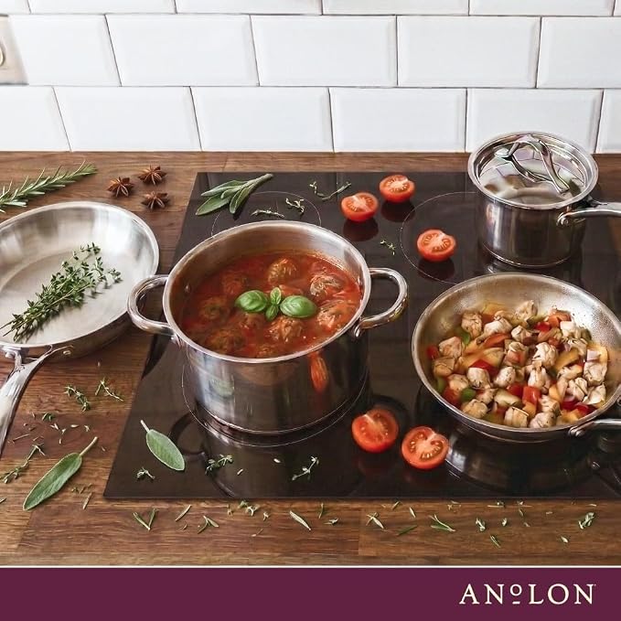 Anolon Nouvelle Stainless Steel Cookware Pots and Pans Set, 10 Piece - Image 10