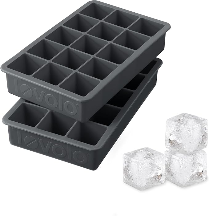 Tovolo Silicone Ice Cube Tray Charcoal Gray Pack of 2 BPA Free Ice Tray Mold by Tovolo