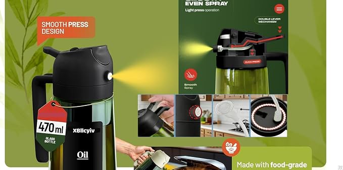 16oz/470ml Glass Olive Oil Sprayer - Image 8