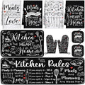 Fourluoo 10-Piece Black and White Kitchen Accessories Set