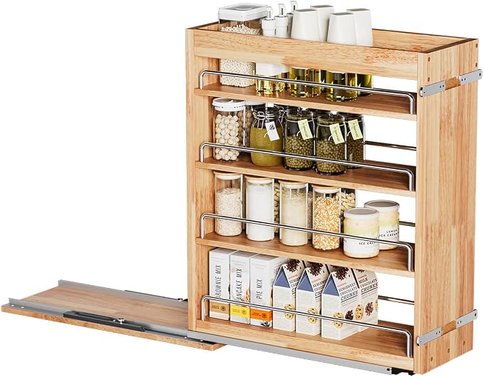 4 Tier Pull Out Spice Rack Holder Shelves, spice organization - Image 4