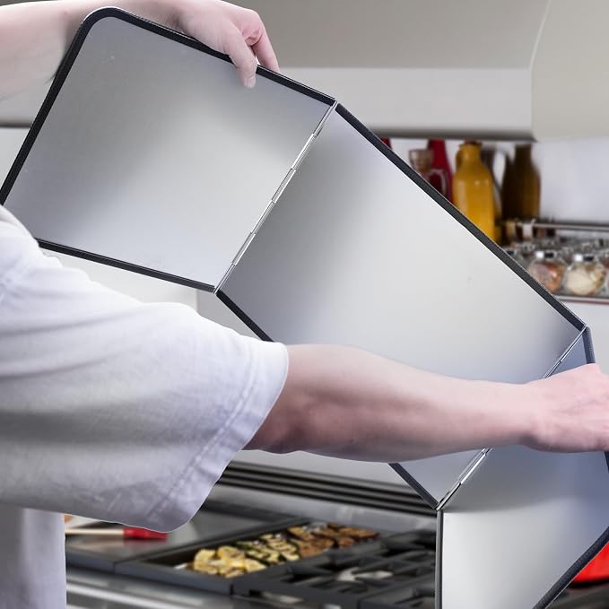 Splatter Guard for Frying Non-Stick 3 Sided Foldable Grease Splatter Screen - Image 4