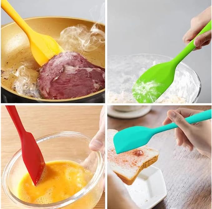 8 Piece Heat Resistant Silicone Spatula Set Non Stick Rubber Spatula Kitchen - Image 5