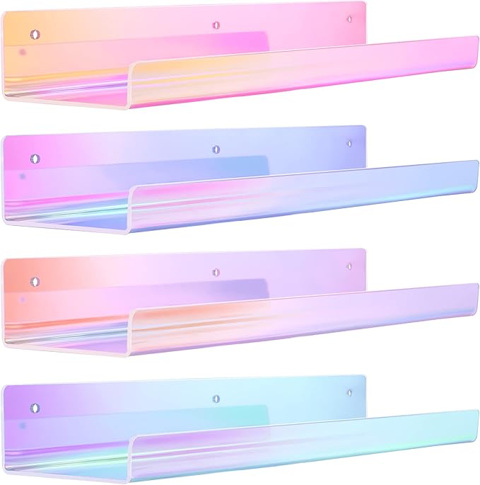 upsimples Acrylic Shelves for Wall Decor, Nail Polish, Wall Organizer for by upsimples