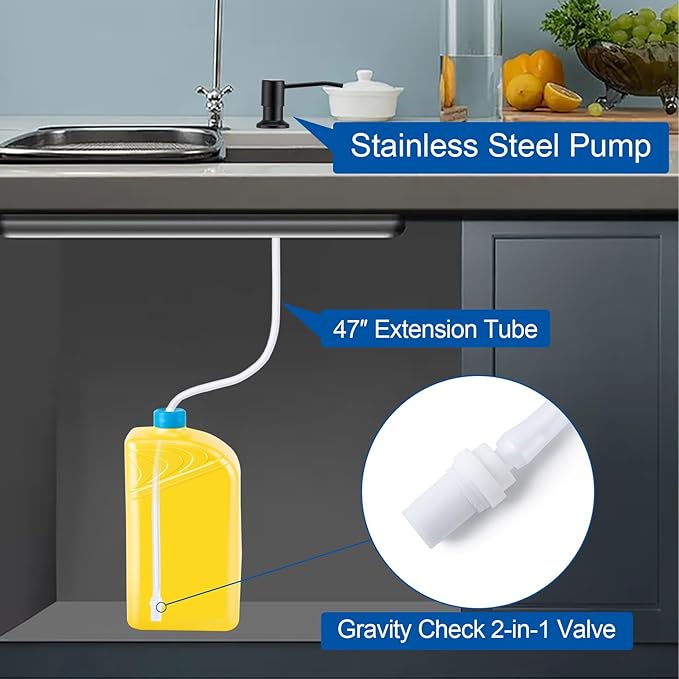 Husfunov Soap Dispenser for Kitchen Sink, Built in Sink Soap Dispenser - Image 3