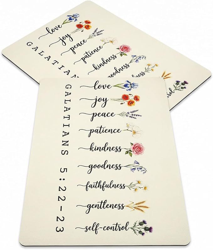 2 Pack Fruit of the Spirit Dish Drying Mats, Non-Slip Backing, Galatians by Unknown