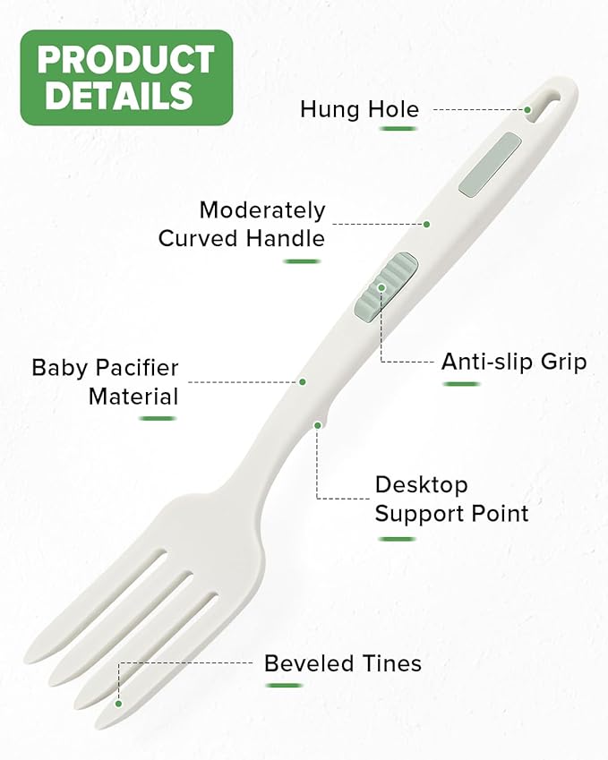 Silicone Flexible Cooking Fork, 11.6 Inch Heat Resistant, Large Non Stick - Image 3