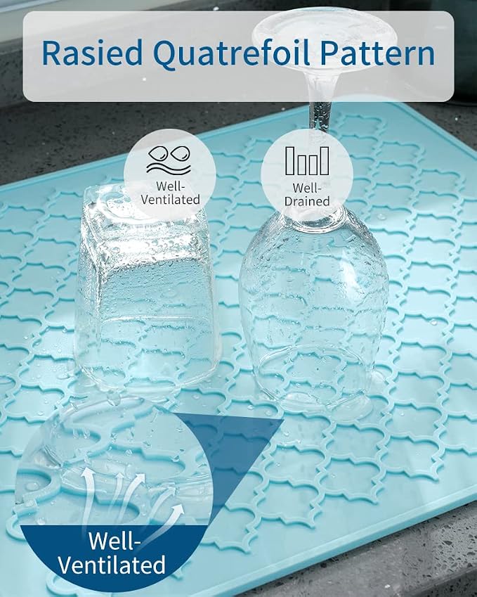 AMOAMI-Dish Drying Mats for Kitchen Counter-Silicone Dish Drying Mat-Kitchen - Image 4