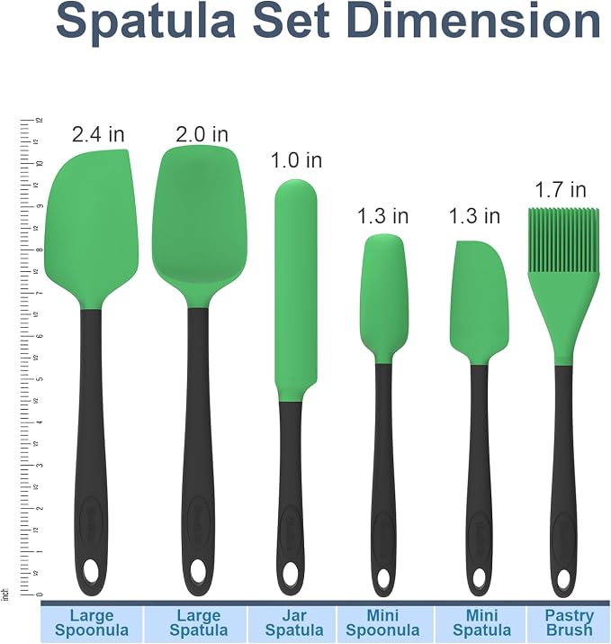 Silicone Spatula Set, 6 Pieces Food Grade Kitchen Utensils - Image 2