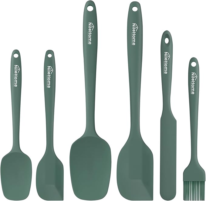 NileHome Silicone Spatula Set, 6 Pieces Food Grade Kitchen Utensils by NileHome