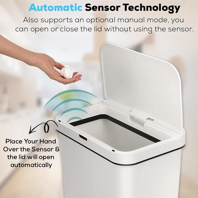 Simpli-Magic 13 Gallon Motion Sensor Touchless Trash Can – Automatic Hands-Free - Image 6
