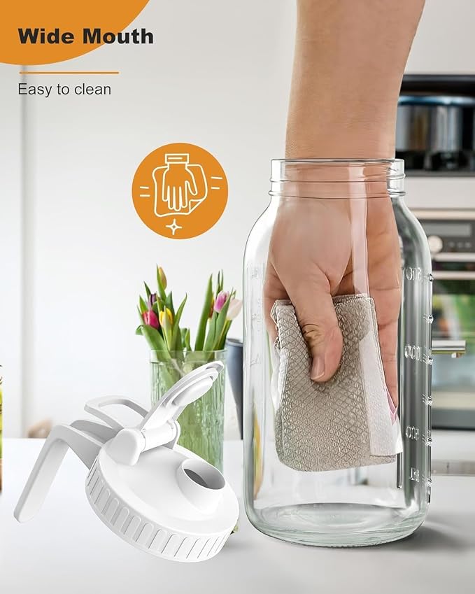 64oz Glass Pitcher, 2 Quart Mason Jar Pitcher - Image 5
