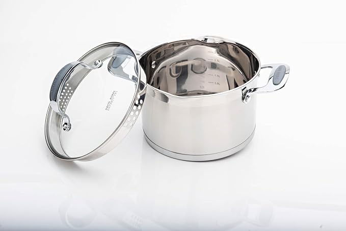 David Burke Gourmet Pro Stature Stainless Steel 4-Qt Sauce pot - Image 2