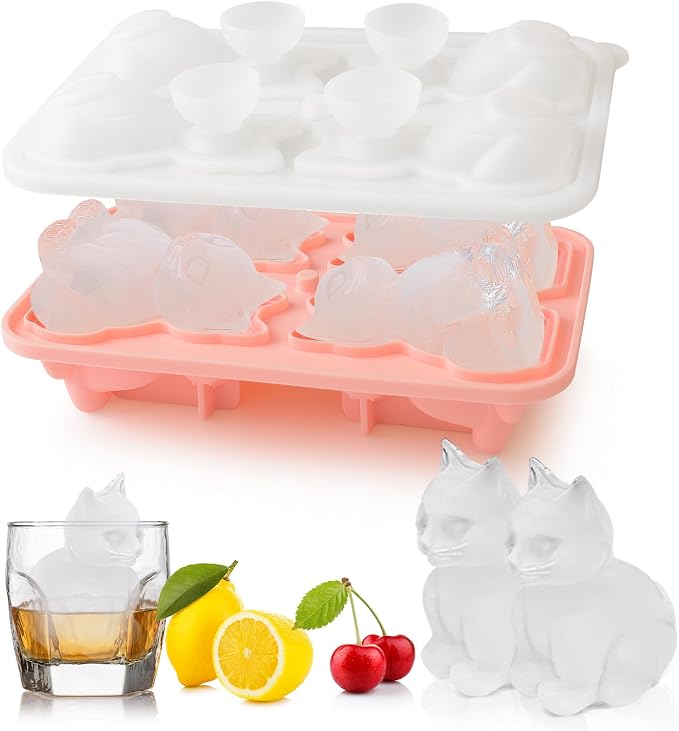 3D Cat Ice Cube Mold Silicone Large Ice Cube Tray by Loyzcy