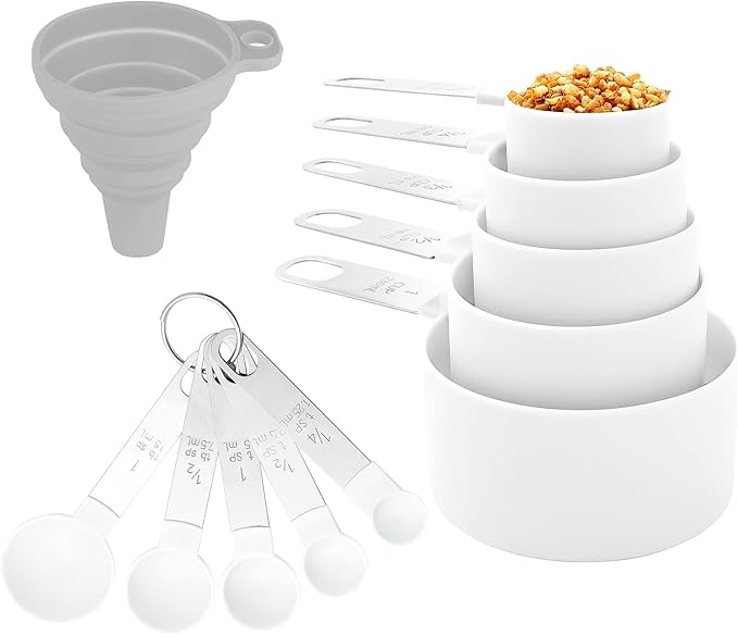 Measuring Cups and Spoons Set of Huygens Kitchen Gadgets 10 Pieces, Stackable by Huygens