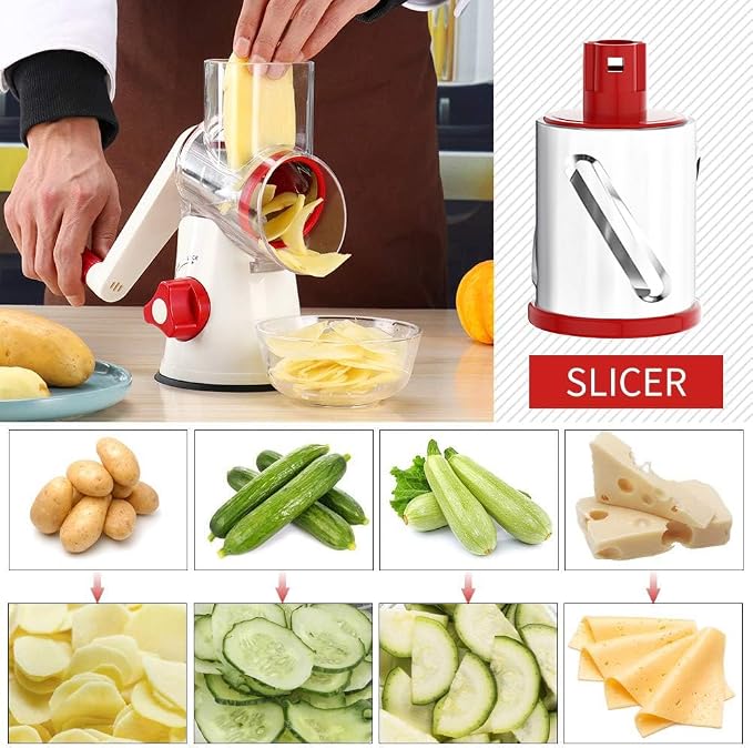 Cambom Rotary Cheese Grater Hand Crank Cheese Shredder - Image 4