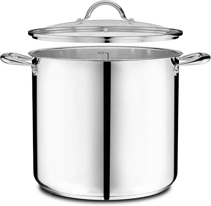 Stainless Steel Stockpot with Tempered Glass Lid 16 Quart, Durable 18/0 - Image 10