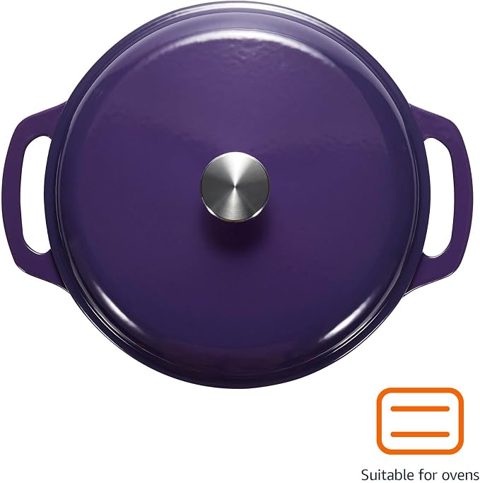 Amazon Basics Enameled Cast Iron Dutch Oven Pot - Image 2