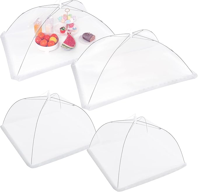 JULBEAR 4 Pcs Large and Tall Mesh Food Cover Tent Umbrella Food Screen Covers by JULBEAR
