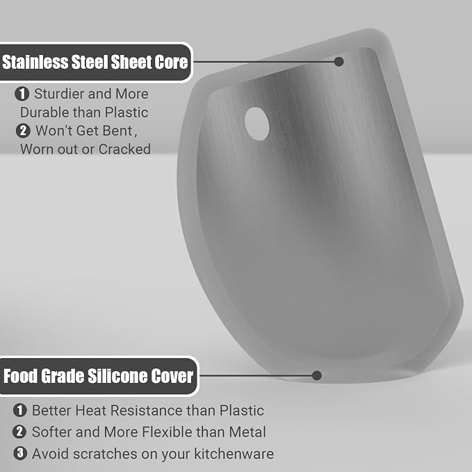 Sapid Flexible Curved Edge Silicone Bowl Scraper, Food Grade Dough Scraper - Image 2