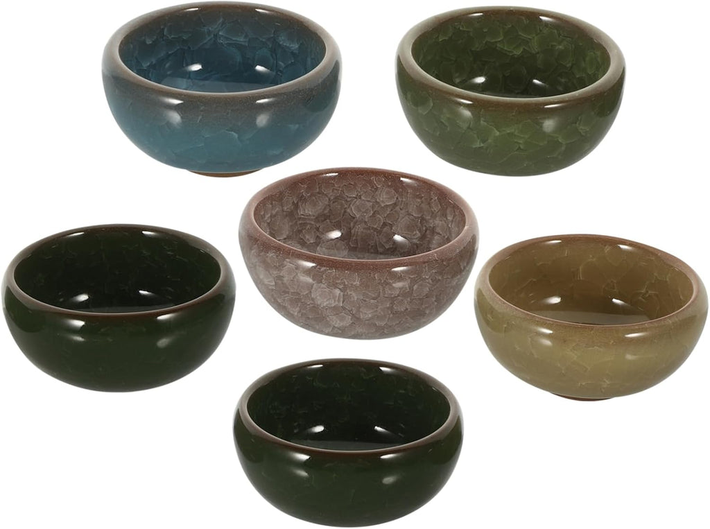 6Pcs Ice Cracked Ceramic Essential Oil Mixing Bowls for Spa