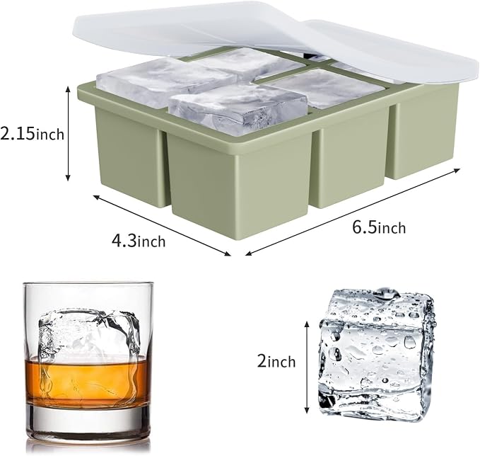 Large Ice Cube Tray for Whiskey: FDDBI Silicone Ice Cube Trays - Image 5