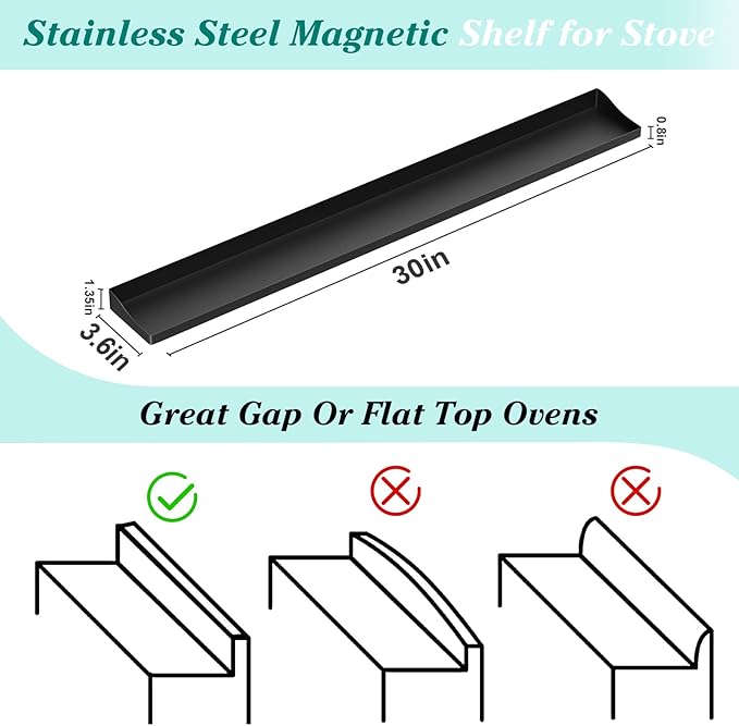 Foeacry 30" Magnetic Stove Top Shelf - Image 2