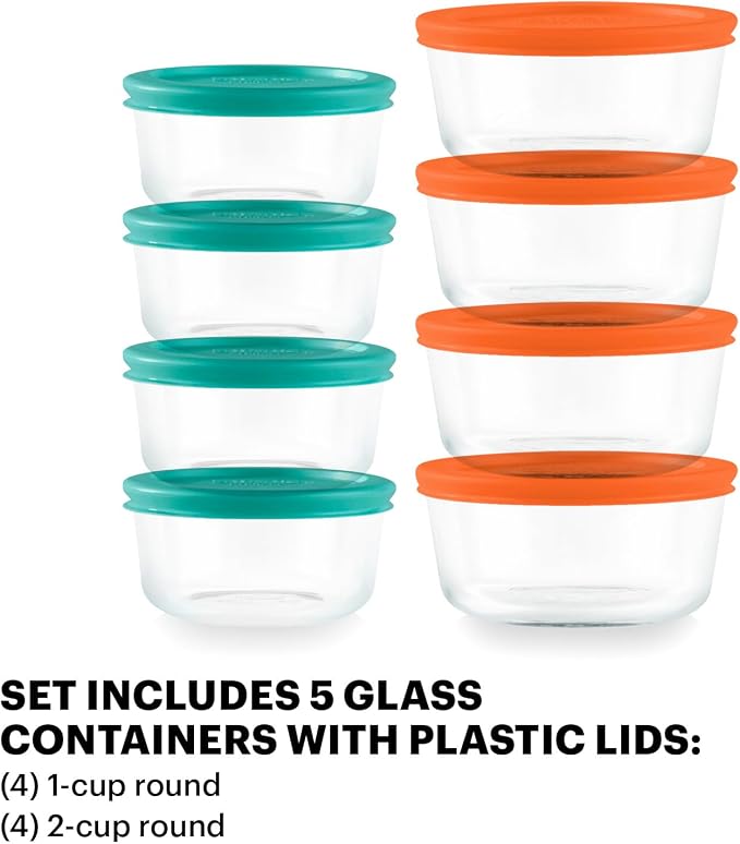Pyrex Simply Store Small Glass Food Storage Containers Set, Meal Prep Containers - Image 2