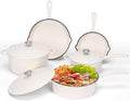 QuliMetal Nonstick Enameled Cast Iron Cookware Set, 5-Piece Pots and Pans Set by QuliMetal