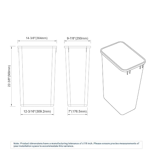 Dowell 50Qt Waste Trash Container, - Image 7