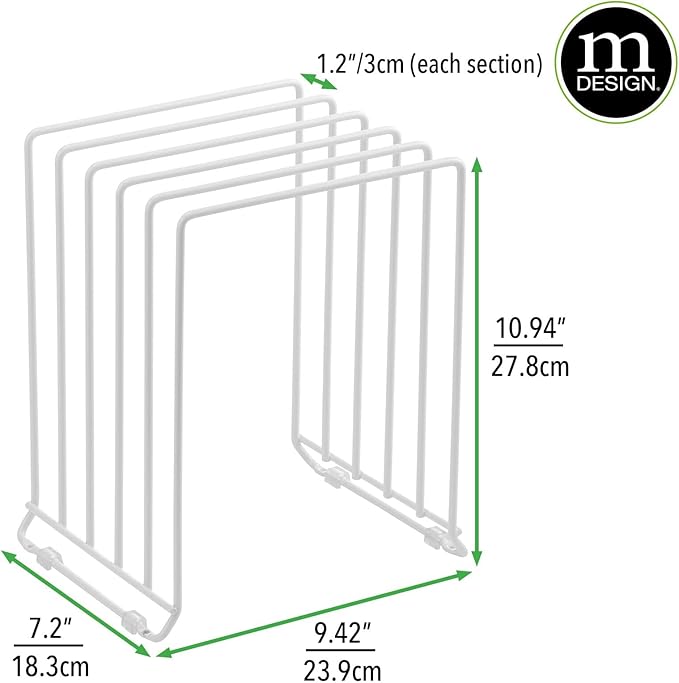 mDesign X-Large Steel Storage Tray Organizer Rack - Image 3