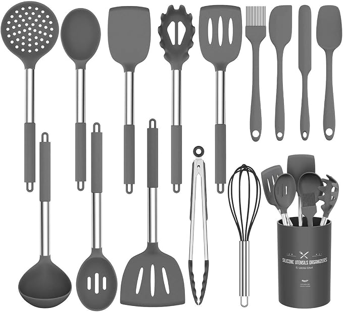 Stainless Steel Kitchen Cooking Utensil Set, Umite Chef 15 pcs Cooking Utensils by UmiteChef