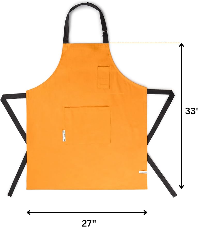 Cotton Canvas Apron for Women & Men – Adjustable Neck Strap & Waist Ties - Image 4