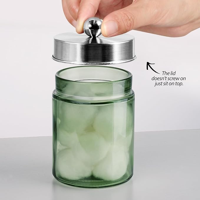 3 Pack Apothecary Jar Canisters Bathroom Vanity Organizer - Image 4