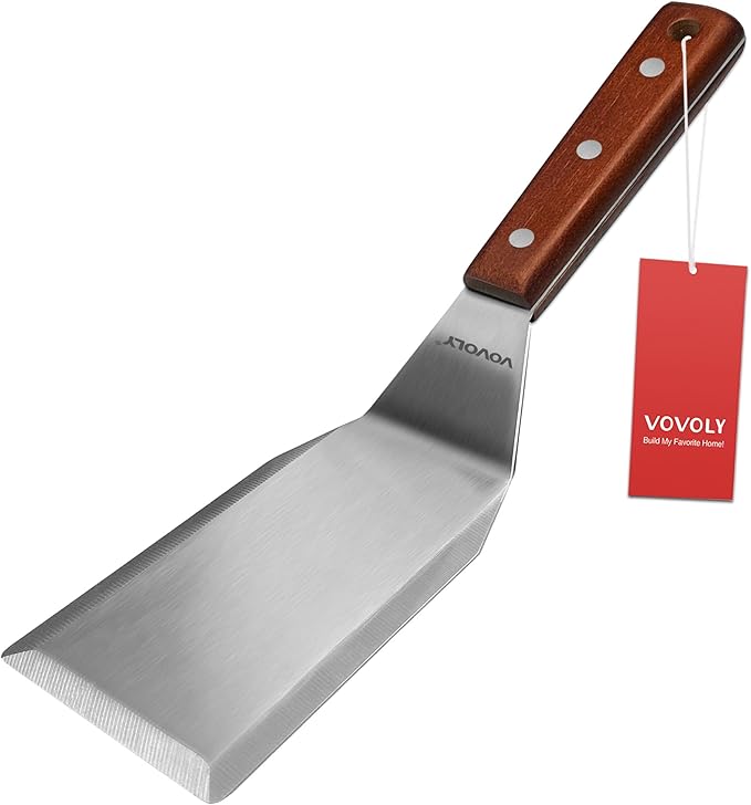 Professional Metal Spatula for Cast Iron Skillets and Flat Top Grills, Full by VOVOLY