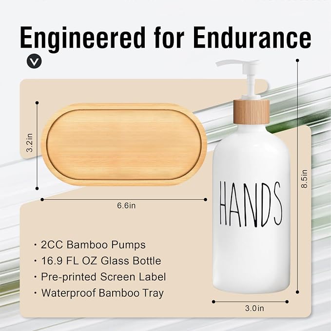 MOMEEMO White Soap Dispenser Set, Contains Hand and Dish Soap Dispenser - Image 6