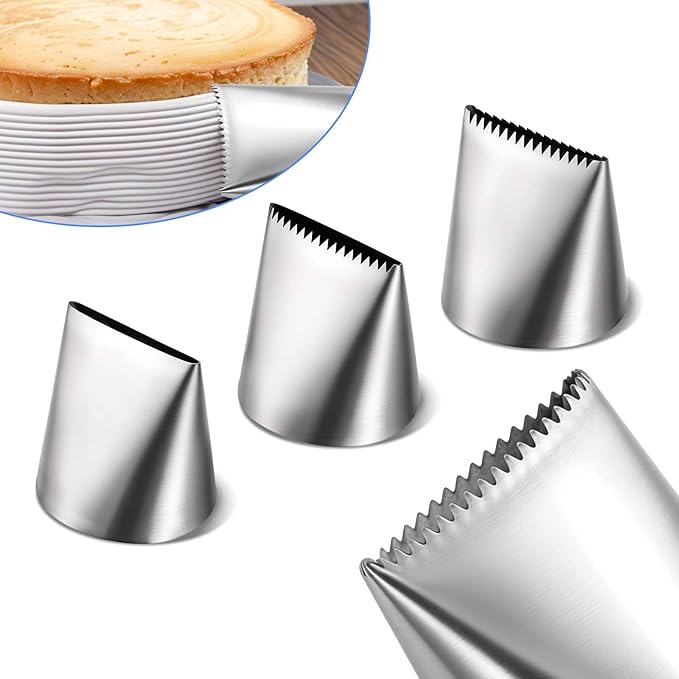 Ptwola 3 PCS Piping Tips Set Large Frosting Piping Kit Stainless Steel Cake - Image 3