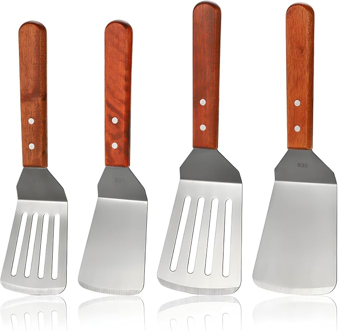Pumtus 4 Pack Stainless Steel Spatula Set, 2 Sizes Metal Spatulas by Pumtus