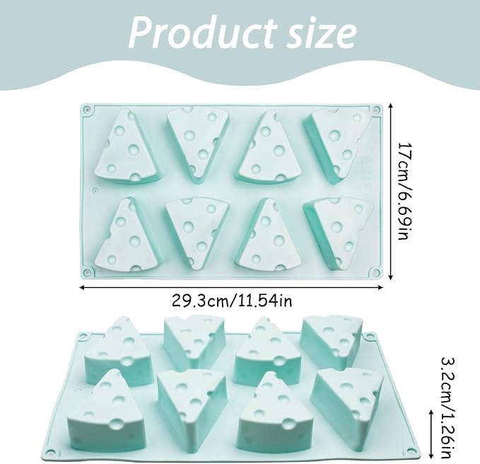 Cheese Silicone Molds for Mousse Cake, 8-Cavity 3D Cheese Cake Baking Tray for - Image 2