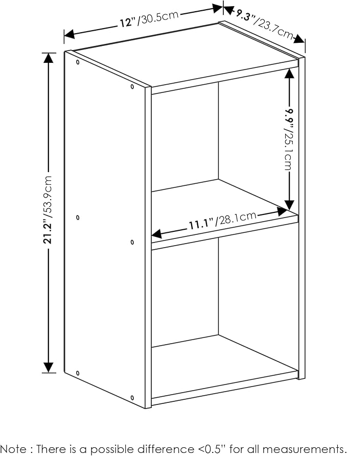 Furinno PASIR Book Shelf, 2-Tier Modern Bookshelf, Open Shelves Bookcase 9 x 12 - Image 3
