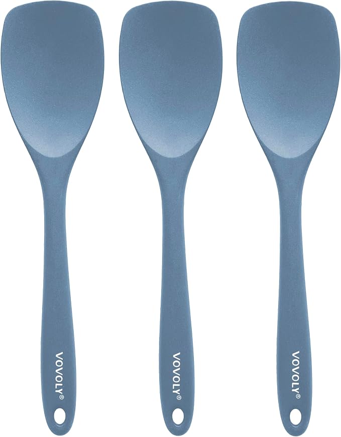 Upgrade Silicone Spatula Spoon Set, VOVOLY Heat Resistant Rubber Spoonula by VOVOLY