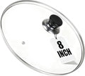 8 Inch Pan Lid, Tempered Glass Cast Iron Lids by Eptcp