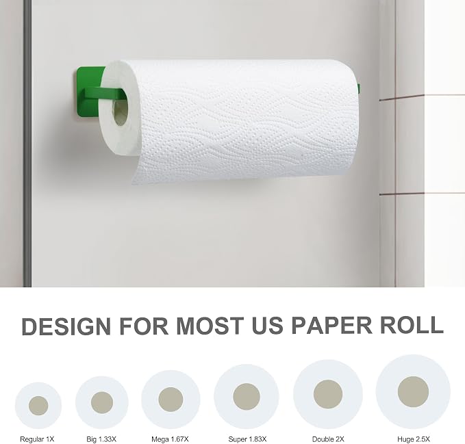 Magnetic Paper Towel Holder for Fridge Green, Heavy Duty Strong Magnet Backing - Image 7